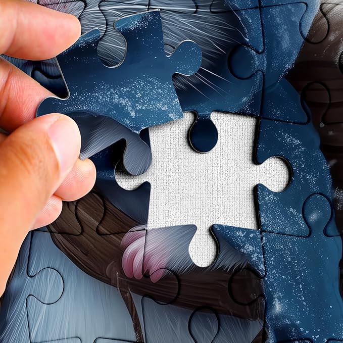 Funny Mouse Puzzles for Adults 1000 Pieces, Cute Winter Animal Art Jigsaw Puzzles, Difficult Aesthetic Challenging Snowy Puzzle