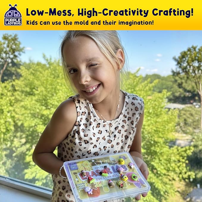 Eraser Lab DIY Clay Kit - Gift Food-Themed Fun Eraser for Kids Craft Set, 8 Clay Colors, Mold Tray & Shaping Tool, Presents for Kids, Creative Activity for Boys & Girls Aged 4+, Birthday Gifts
