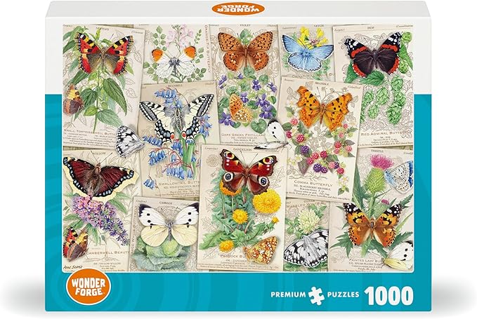 Wonder Forge Butterfly Splendor 1000 Piece Jigsaw Puzzle for Adults | Unique, Perfectly-Fitting Pieces | Fun, Vibrant Imagery | Amazon Exclusive