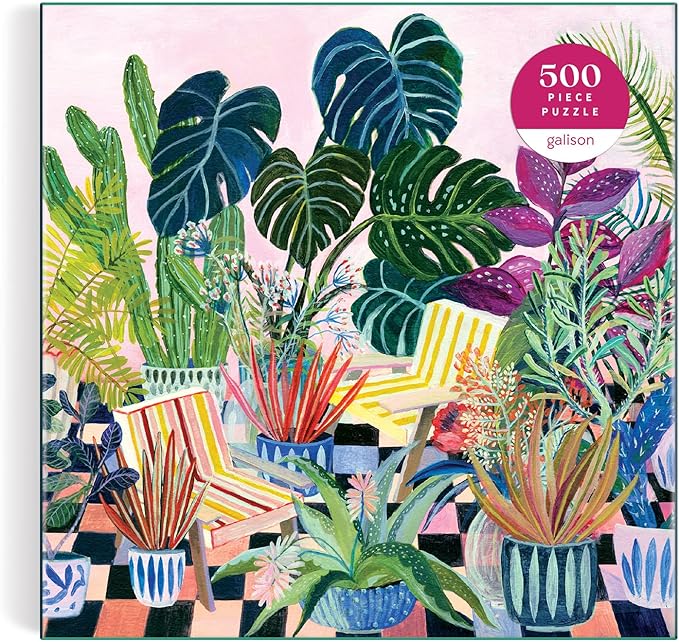 Galison Potted 500 Piece Puzzle from Galison - Fun and Challenging 500 Piece Puzzle, Colorful Botanical Illustrations, Thick and Sturdy Pieces, Idea