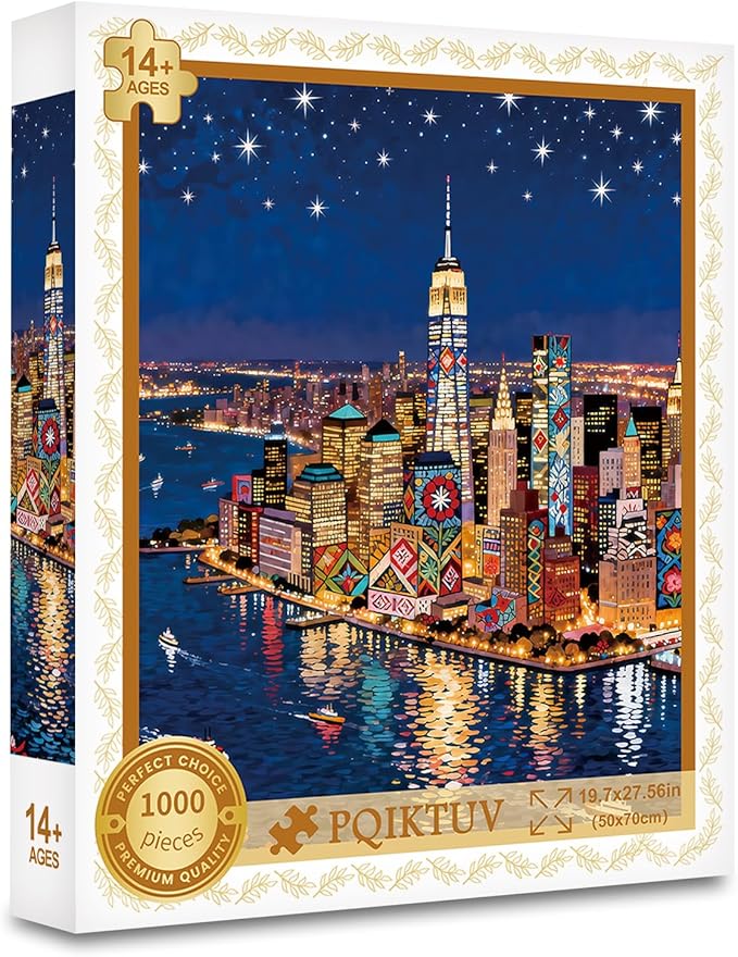 Puzzles for Adults 1000 Pieces with Letters on Back Jigsaw Puzzles Impossible Puzzle City Scene Landscape Puzzle Family Decoration Gift for Valentine Friends Parents(27.56x19.7 Inch)