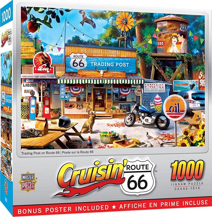 MasterPieces - 1000 Piece Jigsaw Puzzle, Trading Post on Route 66, Fun for Adults, Family, Kids, 19.25" x 26.75"