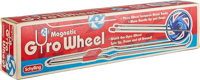 Schylling Magnetic Gyro Wheel - Retro Spinning Toy - Balancing and Mesmerizing Sensory Gadget for Kids and Adults - Ages 3 and Up - One Piece