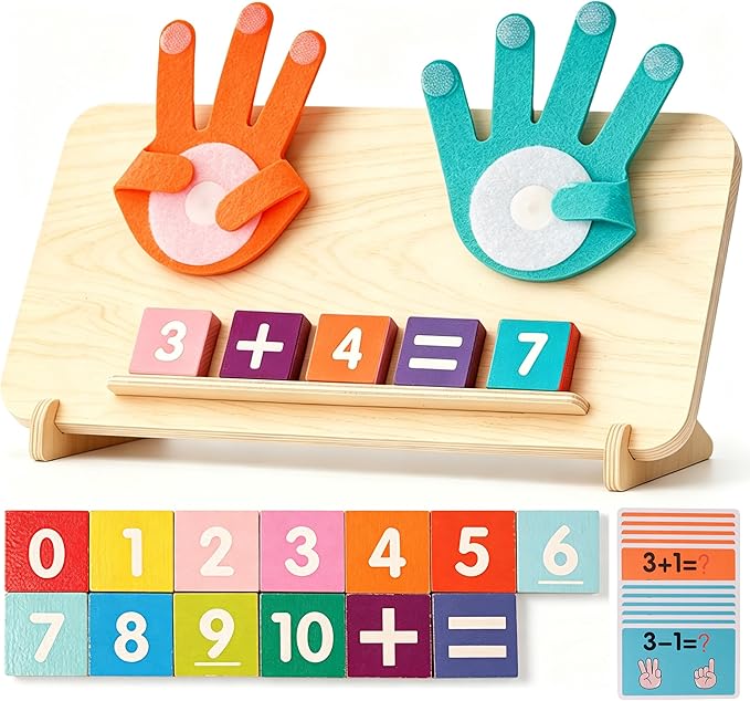 Hirger 2 in 1 Preschool Learning Toys for Toddlers 2-4, Educational Math Manipulatives Number Counting Blocks for Kids, Montessori Toy for 3 4 5 6 Year Old Boys Girls Birthday Gifts