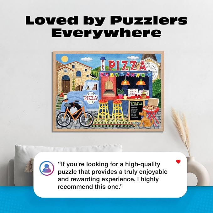 Ceaco - Food Trucks - Pip’s Pizza Truck - 500 Piece Jigsaw Puzzle for Adults and Families - Vibrant High-Resolution Art by Stephanie Peterson Jones - 24 x 18 Inches - Made in USA