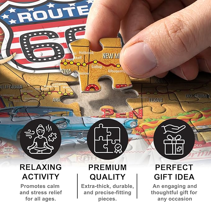 MasterPieces 550 Piece Jigsaw Puzzle for Adults and Family - Greetings from Route 66-18"x24"
