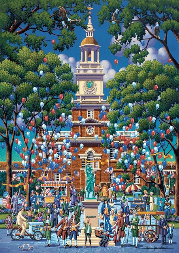 Buffalo Games - Eric Dowdle - Independence Hall - 500 Piece Jigsaw Puzzle for Adults -Challenging Puzzle Perfect for Game Nights - Finished Size is 21.25 x 15.00