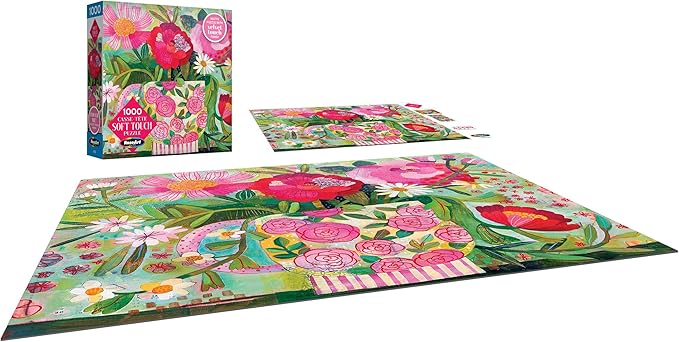 RoseArt - Soft Touch - Cup Full of Rosie - 1000 Piece Jigsaw Puzzle, Vibrant Flower Art Puzzle for Adults - Made in USA