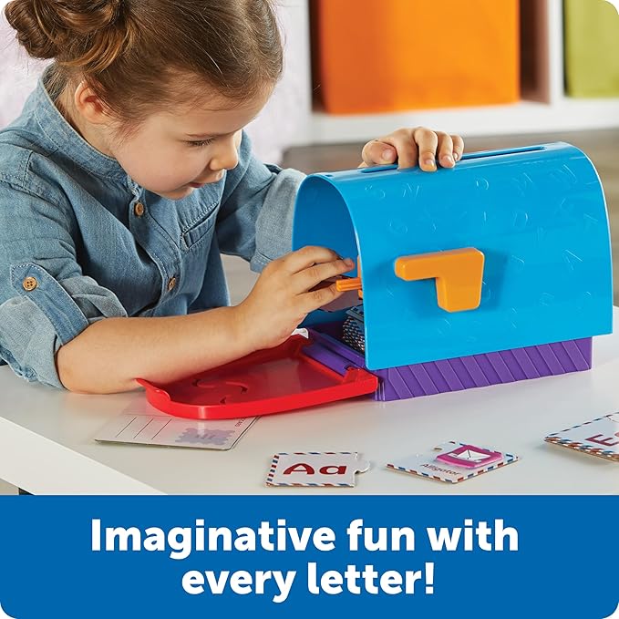 Learning Resources Alphabet Learning Mailbox - Montessori Toddler Toys, ABC Letter Tracing, Writing Practice, Manipulatives for Preschoolers, Gifts for Boys and Girls, Pretend Play, Fine Motor