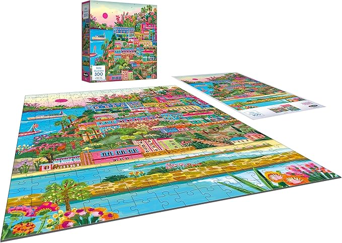 RoseArt - Millie Illustrates - Puglia, Italy - 300 Piece Jigsaw Puzzle – Scenic Mediterranean Artwork, Fun & Relaxing Puzzle for Adults