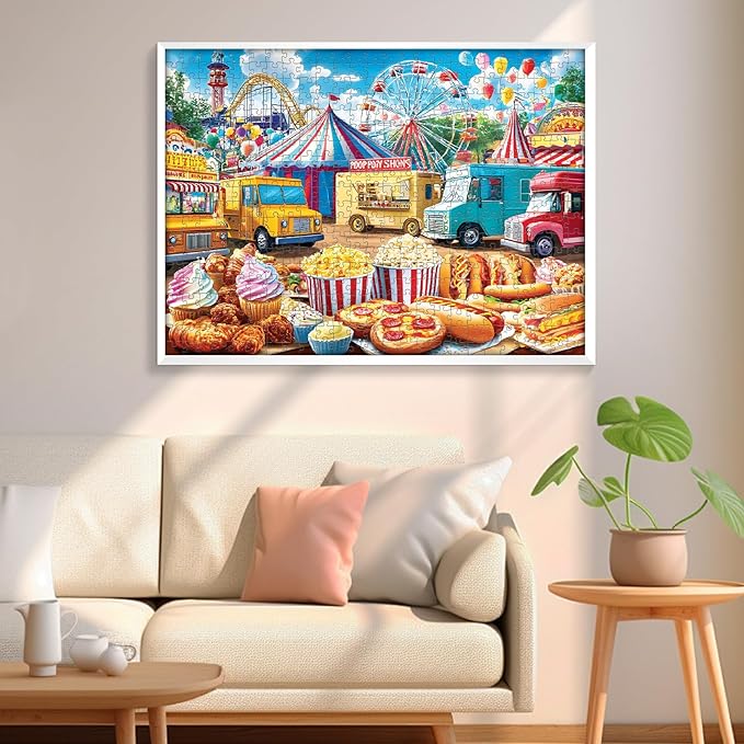 500 Pieces Puzzles for Adults, Amusement Park Jigsaw Puzzle for Adults Children Elderly, Recycled Paper Puzzle 500 Pieces, Challenging Activity Game Gift for Family Friends Men Women Seniors 21x15 in
