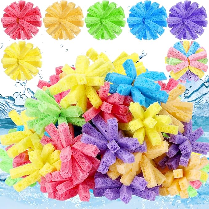 100 Pcs Reusable Water Balls for Outdoor Water Sponges Kids Games Toys Soft Quick Soak Pool Fight Toys for Summer Activities Backyard Trampoline Beach Party (Fresh Color)