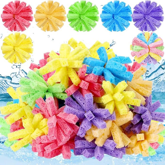 100 Pcs Reusable Water Balls for Outdoor Water Sponges Kids Games Toys Soft Quick Soak Pool Fight Toys for Summer Activities Backyard Trampoline Beach Party (Fresh Color)