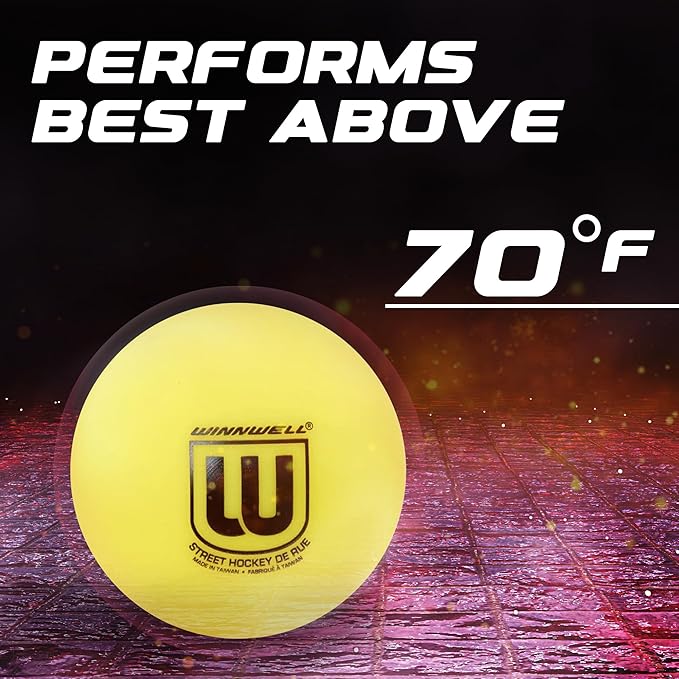 Winnwell Sports Street Hockey Balls - Indoor & Outdoor Balls with Storage Bag - Ideal for Road & Street Hockey Games 65mm & 50 Gram Weight
