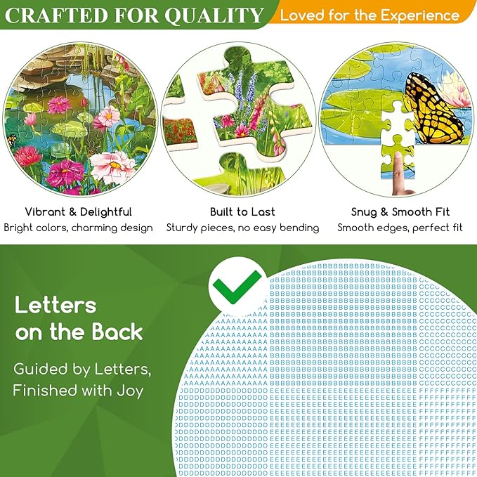 300 Piece Puzzles for Adults,Garden Lily Pond Puzzle for Adults Kids Seniors,Large Piece Fun Chair Cat Puzzle for Kids 8-10 10-12,Challenging Dog Butterflies Puzzles Perfect for Game Nights,20.5x15 in