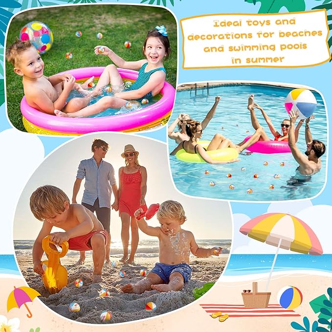 Blulu 50 Pcs Mini Beach Stress Balls with Motivational Quotes 2.5" Foam Bulk Rainbow Squeeze Sports Toys with Storage Bag for Hawaiian Beach Party Favors Birthday Gifts Rewards
