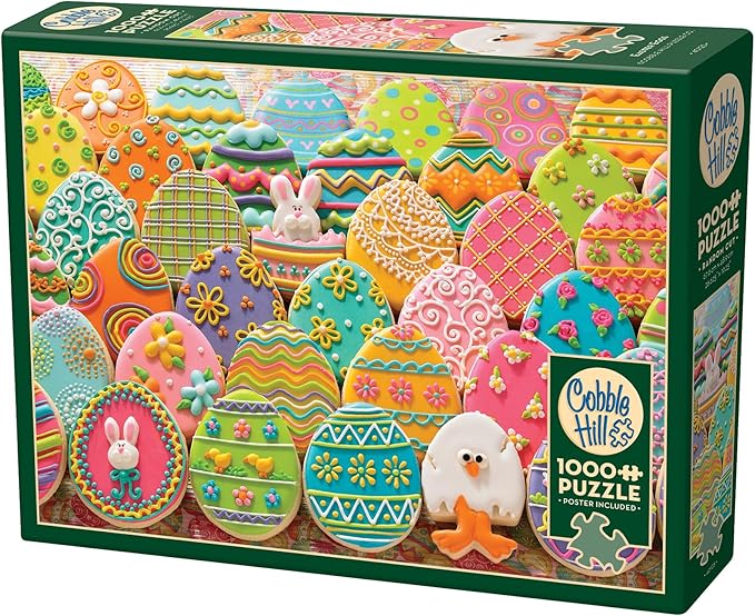 Cobble Hill 1000 Piece Puzzle - Easter Eggs - Sample Poster Included
