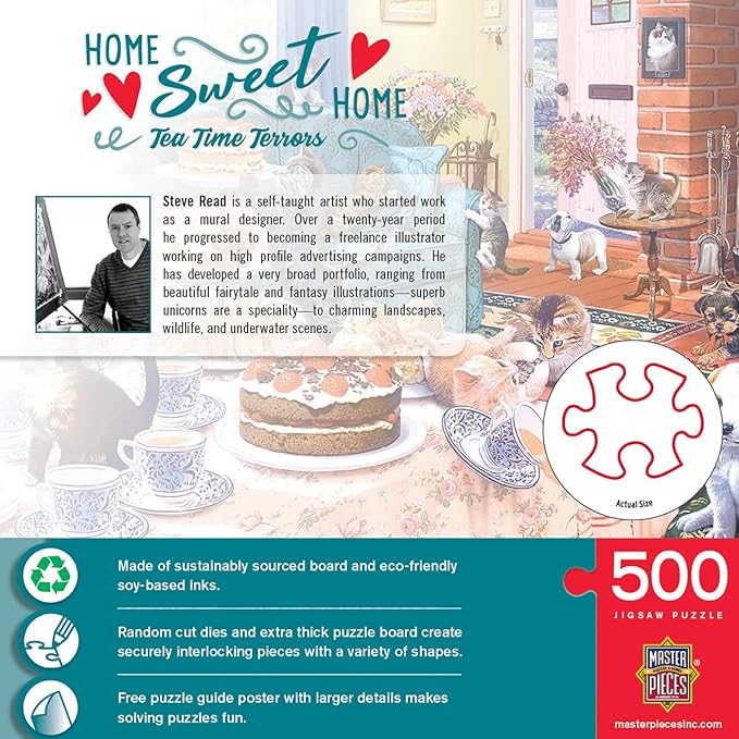 MasterPieces 550 Piece Jigsaw Puzzle for Adults, Family, Or Youth - Tea Time Terrors - 18"x24"