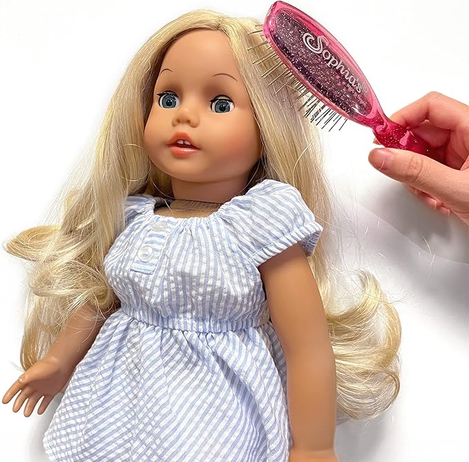 Sophia's 18" Glittery Hot Pink Doll Hairbrush, Ideal for Wig-Like Hair