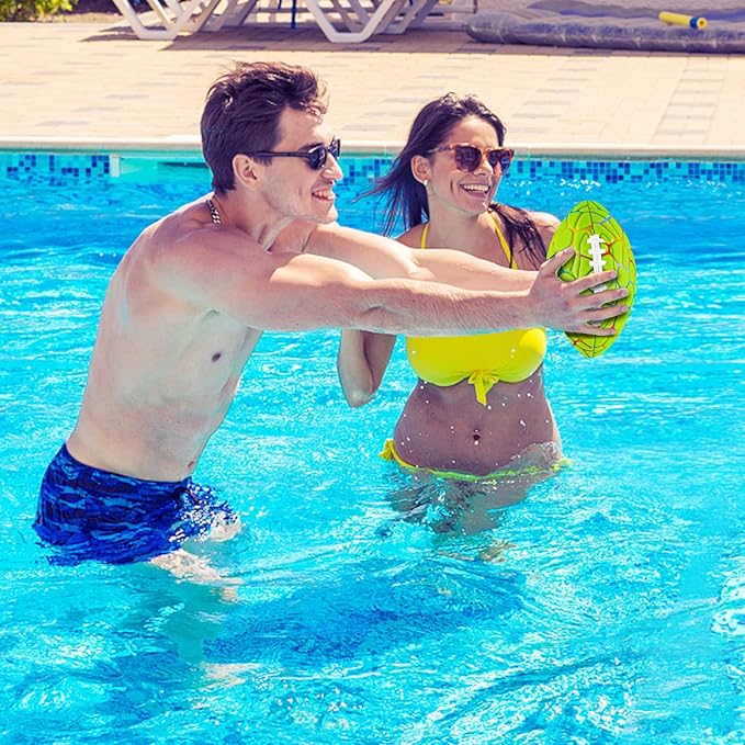 Jasonwell Pool Beach Water Football - Strong Grip Waterproof Football for All-Weather Play Pool Toys Beach Games Outdoor Sports Lake Toy Christmas Birthday Gifts for Kids Boys Teens Adults