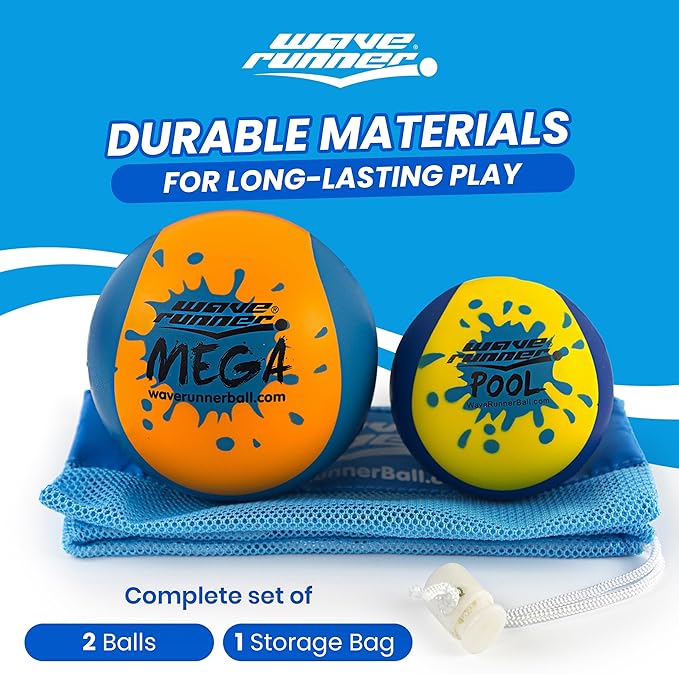 Wave Runner Soft Foam Water Pack Bundle Speed Duo Set Water Bouncing Grip Balls Great Summer Toy Beach Swimming Pool River Lake