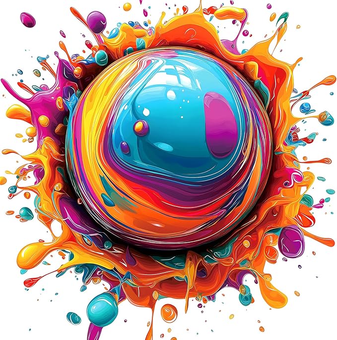 MINIWAN 500 Piece Puzzles for Adults - Vibrant Paint Splash Sphere Jigsaw Puzzle, Abstract Large Piece Art Puzzle for Relaxation & Home Wall Decor 20x20 Inch