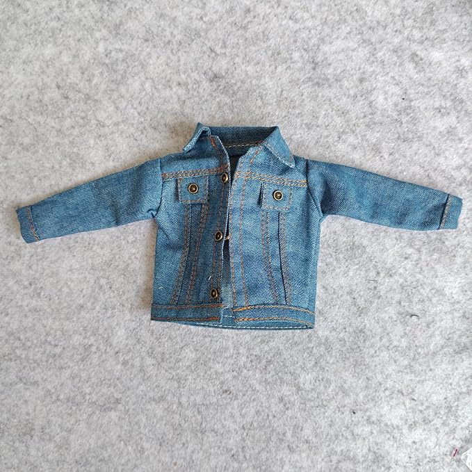SSbeauty M 1:6 Scale Jeans Coat Jacket for 12" TBLeague Phicen Male Female Toy Action Figure Doll Clothes (Dark Blue)