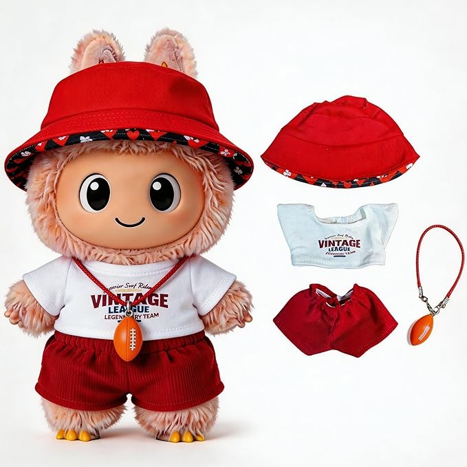 Sports-Themed American Football 4-Piece Set,is Suitable for a 17cm Dolls, Dolls Clothing Accessories ( No Dolls ) (Vintage&Legends)