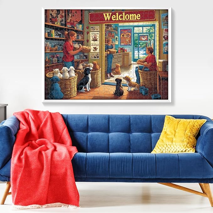 500 Pieces Animal Puzzles for Adults, Indoor Pet Shop Puzzle for Adults, Dog Puzzle 500 Pieces, Gift for Birthday, Home Decor, Fun for Entertainment(20.5 * 15 in)