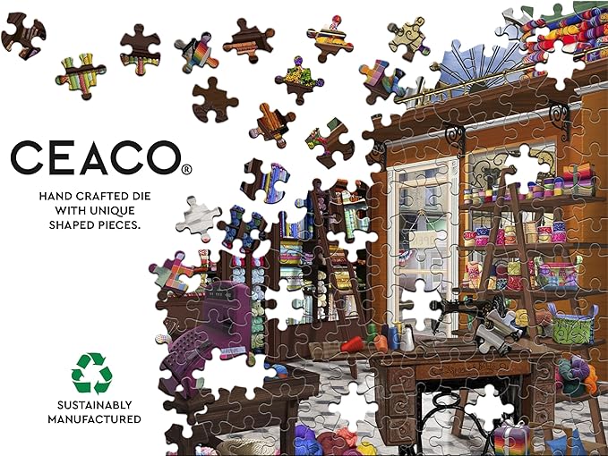 Ceaco - EZ 2 Hold - Bigelow - Spools N Bolts - 500 Piece Puzzle for Adults - Challenging and Perfect for Game Nights - Finished Puzzle Size 21.25 x 15
