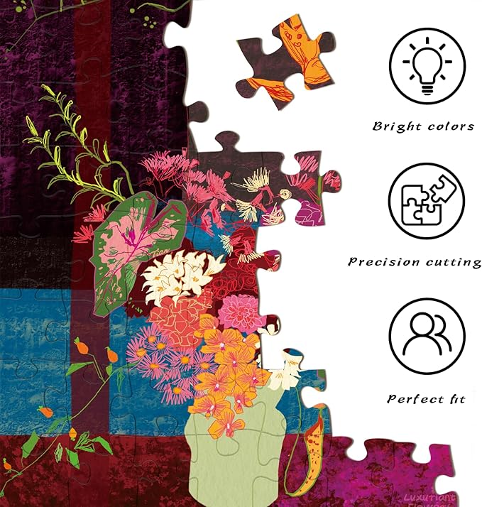 HUADADA Puzzles for Adults 1000 Pieces,Blooming Flowers Puzzles for Adults,1000 Piece Puzzle for Adults ‌Family Interactive Game Gift