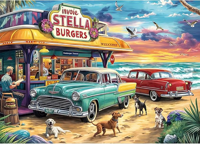 Jigsaw Puzzles for Adults 1000 Pieces, Interlock Perfectly No Dust, Impossible Difficult Hard Fun 1000 Piece Jigsaw Puzzles for Adults-1:1 Poster-Seaview Campground