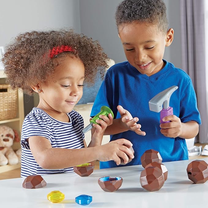Learning Resources Rock 'n Gem Surprise - 19 Pieces, Ages 3+ Toddler Learning Toys, Sorting and Matching Toys, Early STEM for Kids
