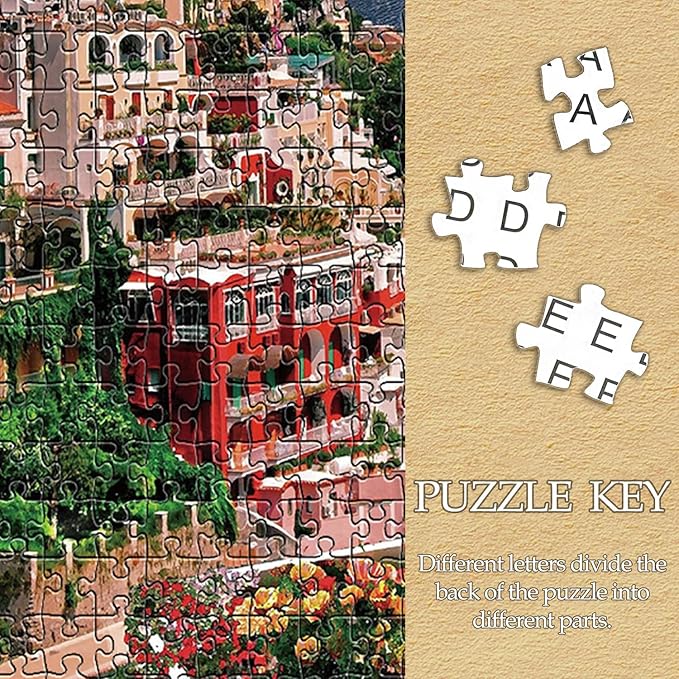 1000 Piece Jigsaw Puzzles for Adults Teens Kids - Fine Art Challenging, ‌Positano Amalfi Coast 1000Pcs Puzzle, Family Game Gift, Size 27"x20"