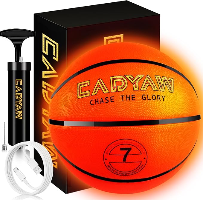 Glow in The Dark Soccer Ball, Rechargeable Light up Soccer Toys, Birthday Gift for Boys and Girls 8-12, Cool Toys for Kids Outdoor Night Activity - Size 5