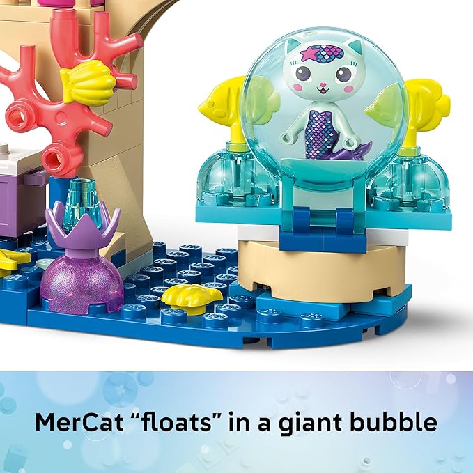 LEGO Gabby’s Dollhouse Mermaid Gabby’s Aquarium Adventure Building Blocks - Pretend Play & Learning Toy for Girls & Boys, Ages 4+ - Includes Mercat Mini Dolls - Gift Idea for Birthdays - 11204