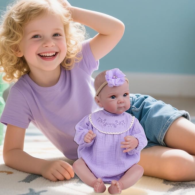 Milidool Lifelike Reborn Baby Dolls- 20Inch Cute Soft Vinyl Realistic Baby Doll Poseable Real Life Baby Dolls with Complete Accessories for 3+ Years Old Gifts