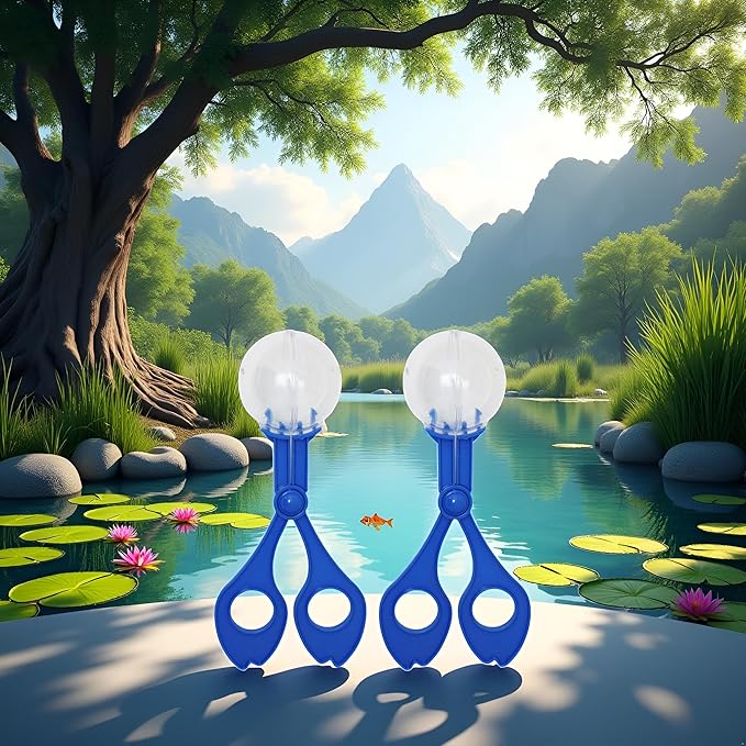 Jowxsx 2Pcs Blue Fine Motor Skill Tool, Hand-Eye Coordination Plastic Scissor Clamp Small Butterfly Clip, Scoopers for Teen Nature Exploration Observation for Sports and Outdoor Play