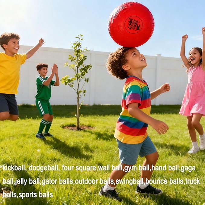 10 Inch Dodgeball Balls Playground Ball Kickball Handball for Kids for Indoor Outdoor Games Four Square Balls Rubber Bouncy Balls Includes Pump