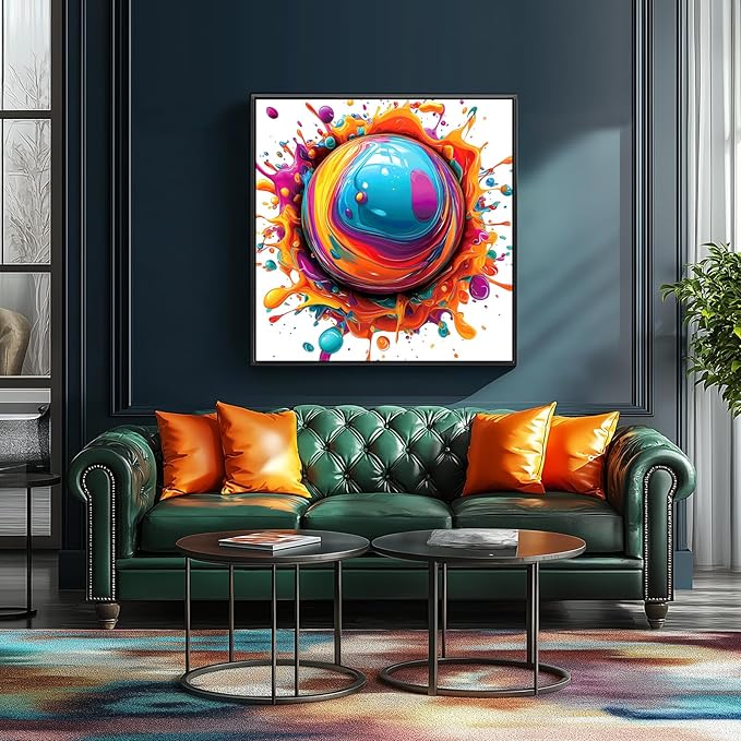 MINIWAN 500 Piece Puzzles for Adults - Vibrant Paint Splash Sphere Jigsaw Puzzle, Abstract Large Piece Art Puzzle for Relaxation & Home Wall Decor 20x20 Inch