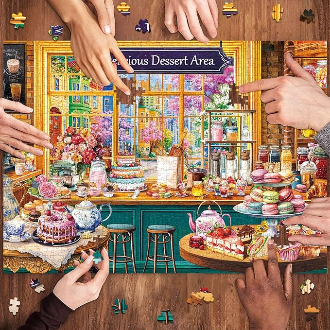 1000 Piece Puzzles for Adults,Dessert Story Jigsaw Puzzle 1000 Pieces for Adults Seniors,Challenging Family Games Holiday Party Gifts -1:1 Poster Interlock Perfectly Letter on Back