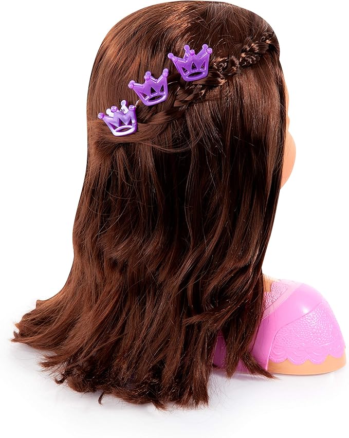 Bayer Design: Charlene Super Model Make Up Head, Brown Hairs, Brunette, Comes with Make-Up and Stickers, Styling Ideas Shown on Showbox, For Ages 3 and up