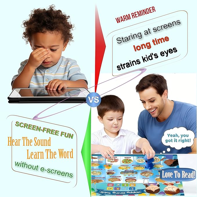Interactive Talking Dog Pen with Posters | Upgraded Talking Flash Cards - Phonics Learn to Read Toys for 3-6 Year Olds - Preschool Educational Aids for Boys & Girls (Phonic-Poster)
