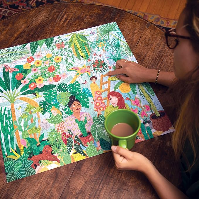 eeBoo 1000 Piece Puzzle - Plant Ladies Jigsaw Puzzle for Adults, Square 23" x 23" Made with Recycled Board & Vegetable-Based Ink