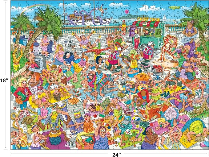 RoseArt - Cartoon Chaos - Yoga Madness - 500 Piece Jigsaw Puzzle for Adults