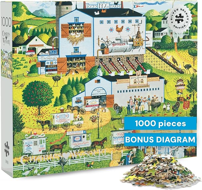Buffalo Games Silver Select – Charles Wysocki Sunny Side Up - 1000 Piece Jigsaw Puzzle for Adults – Precision-Cut Pieces, Beautiful Artwork, and Hours of Relaxing Fun