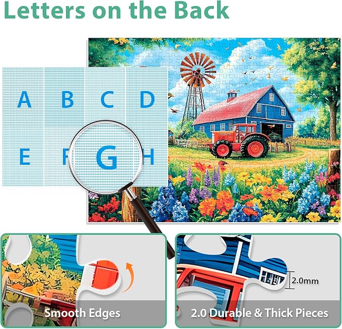500 Pieces Puzzles for Adults, Colorful Spring Farm Puzzle for Adults Childern Seniors, Recycled Paper Bird Jigsaw Puzzle 500 Pieces, No Dust Challenging Puzzles Perfect for Game Nights 20.5x15