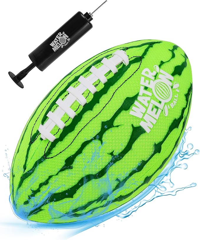Watermelon Ball Pool Water Beach Football (9 Inch) - Durable Waterproof Football Gifts with Strong Grip for Pool, Beach, Lake & Outdoor Play, Sports Birthday Gift Ideas for Boys Ages 8 9 10 11 12