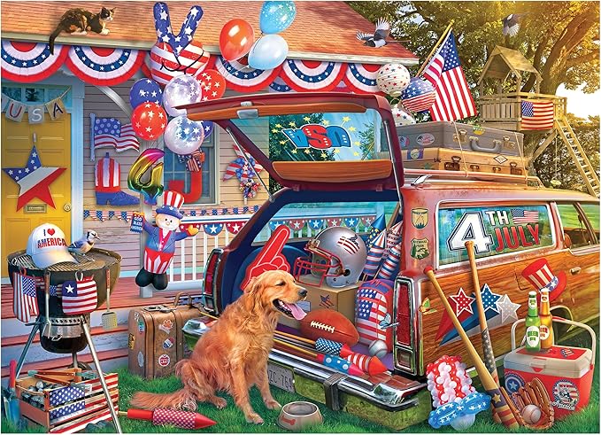RoseArt - Kodak Premium - 4th of July Yard - 1000 Piece Jigsaw Puzzle for Adults - Patriotic Summer Fun