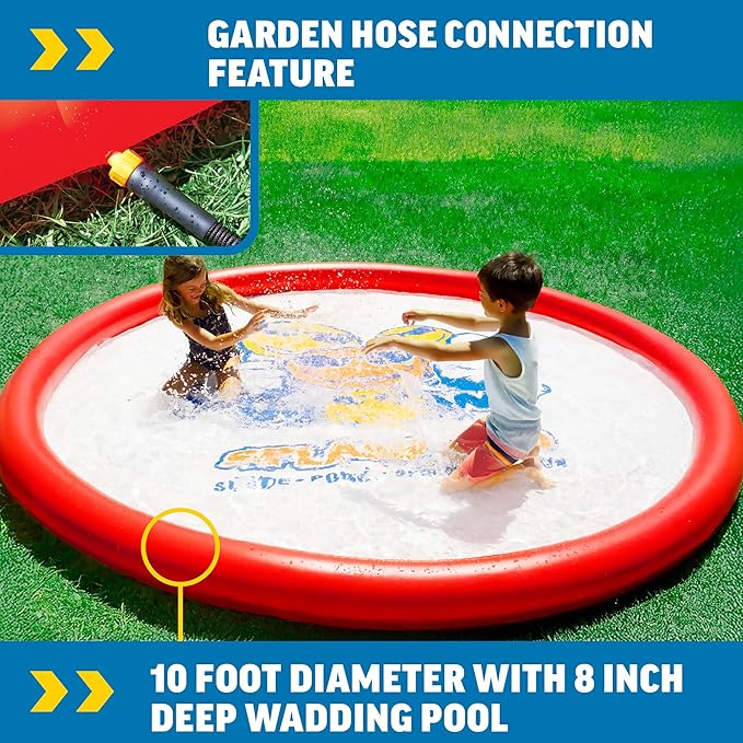 WOW Sports Giant Splash Pad, Durable wading pool with Built in Sprinklers